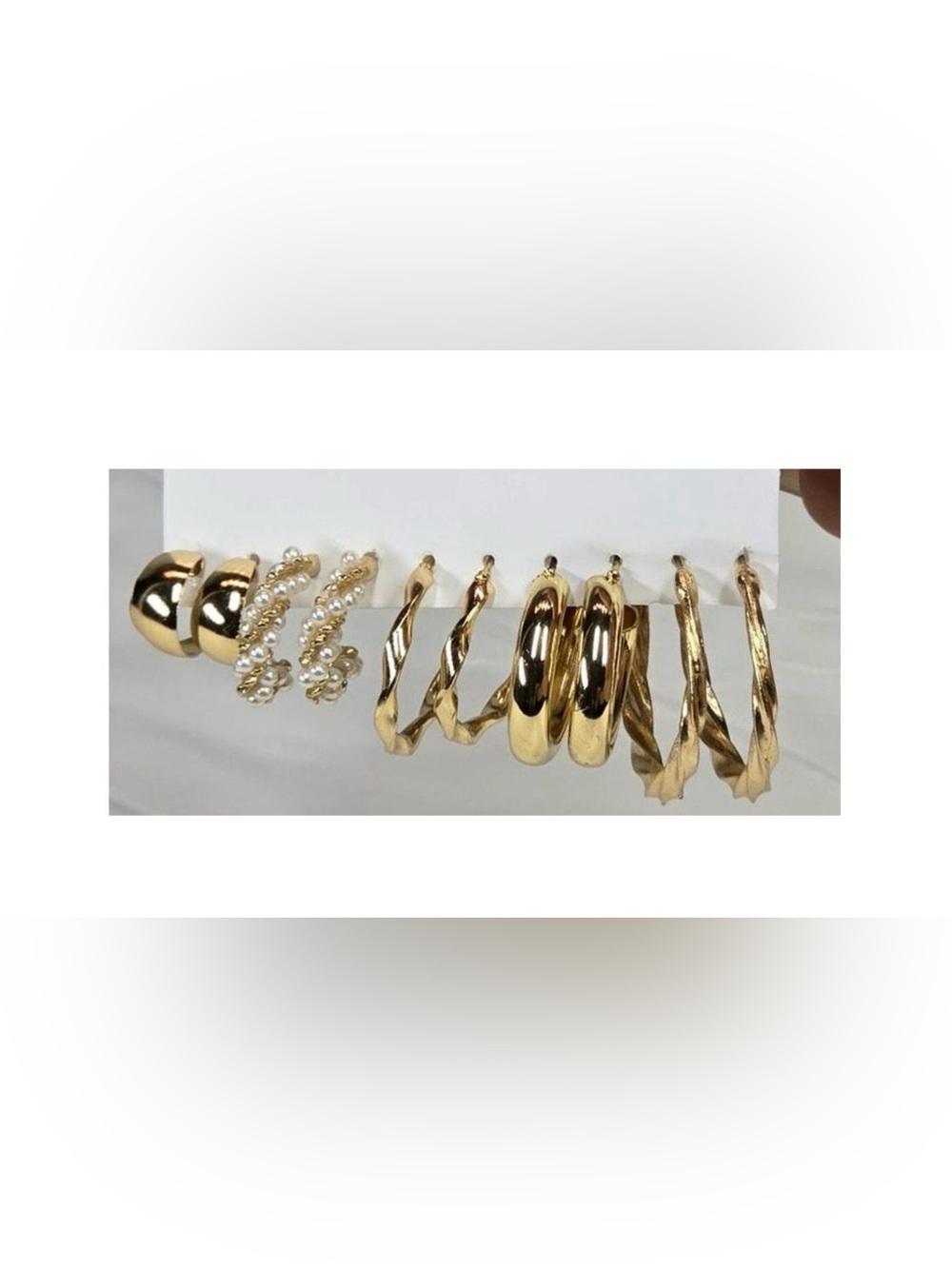 Gold-Tone Mixed Hoop Earring Set - 5 Pairs